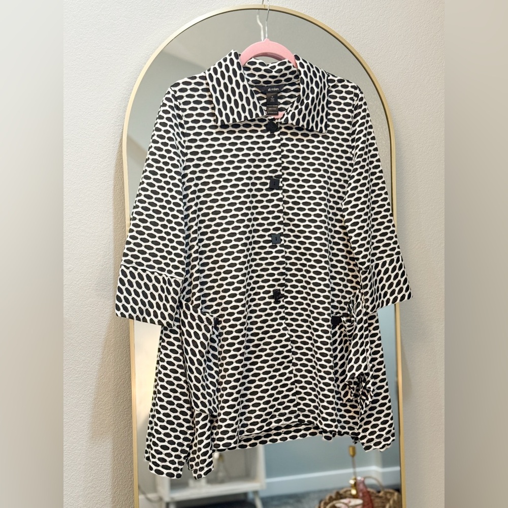 Ali Miles Black and White Polka Dot Jacket